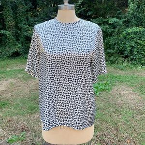 Vintage Silky Square Print Blouse